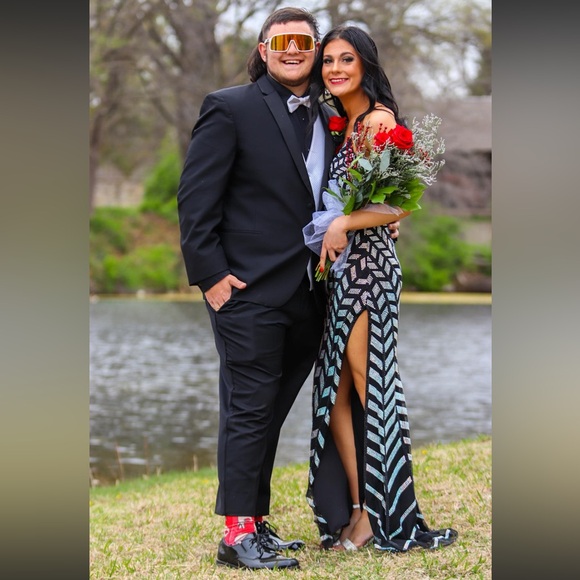 JASZ beaded black and silver prom dress worn once - Picture 4 of 7